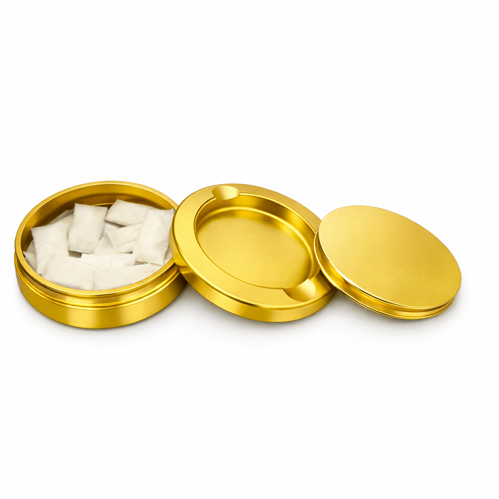 DeckyGo Gold Nicotine Pouch Storage Tin