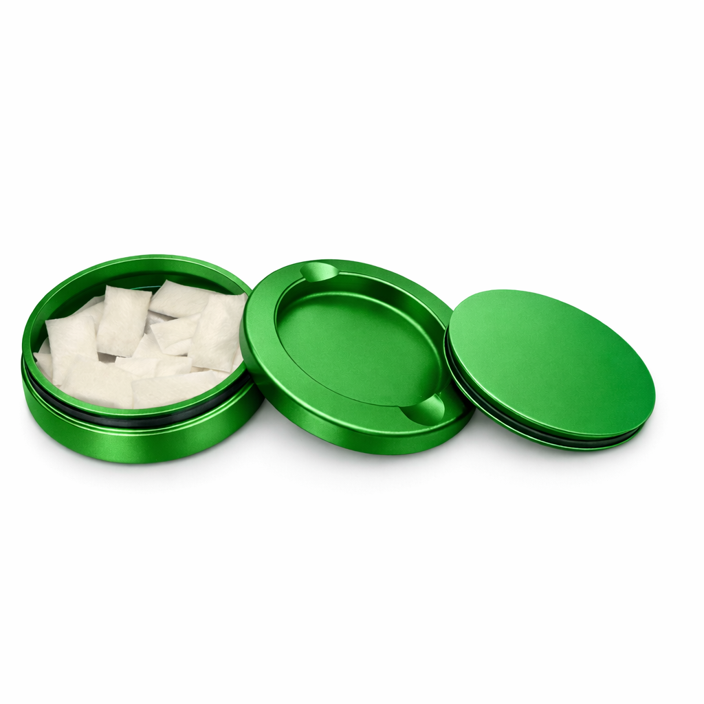 DeckyGo Green Nicotine Pouch Storage Tin