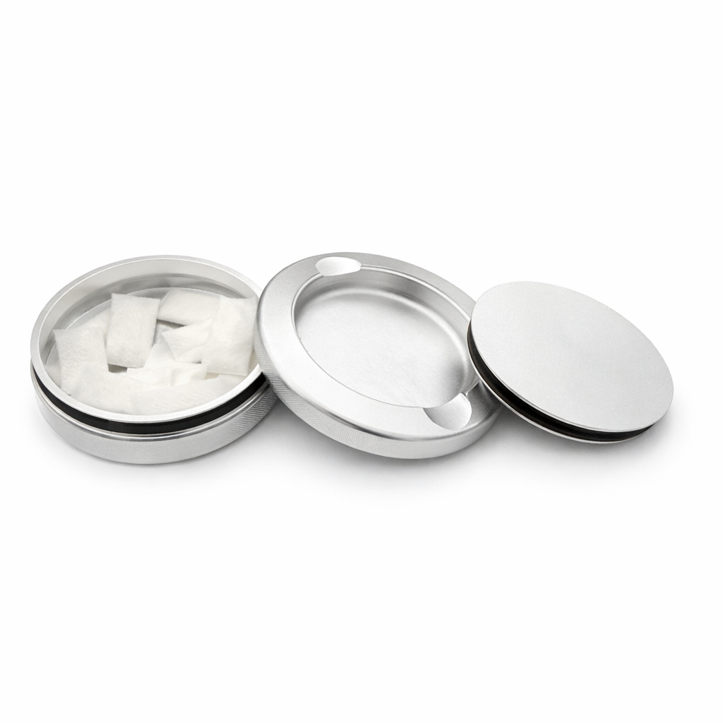 DeckyGo Silver Nicotine Pouch Storage Tin
